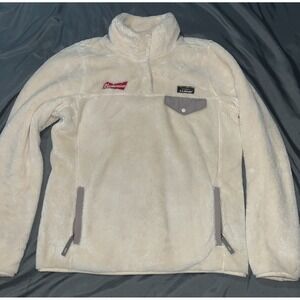 Budweiser L.L. Bean Very Soft Size Small Beige Fleece Pullover